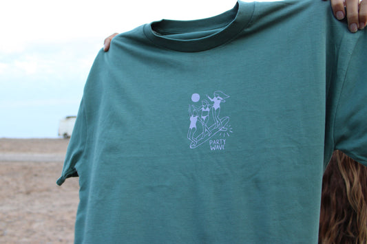 PARTY WAVE Women's Boxy T-Shirt Green Wave