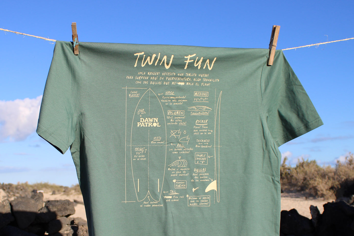 TWIN FUN Regular T-Shirt Green Wave