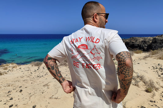 BE FASTER Regular T-Shirt Blanco Old School